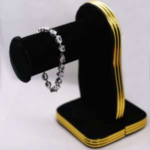 Multi-shaped 24 K gold plated tennis bracelet