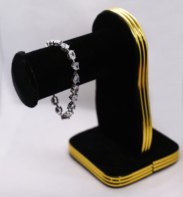 Multi-shaped 24 K gold plated tennis bracelet