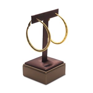 Oval golden hoops earrings