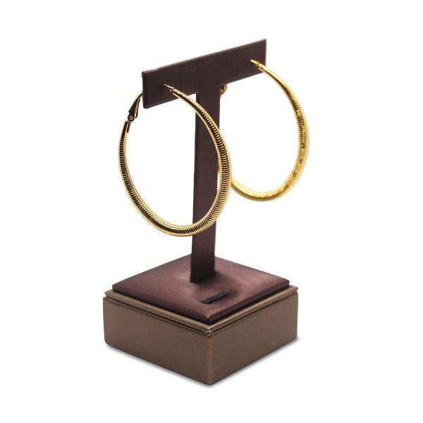 Oval golden hoops earrings