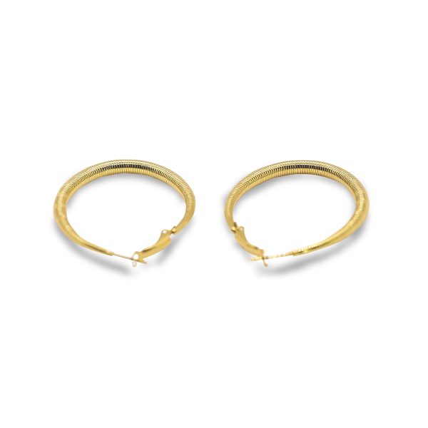 Oval golden hoops earrings - Image 2