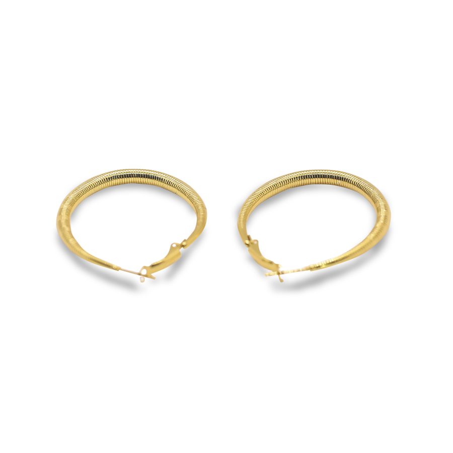 Oval golden hoops earrings - Image 2