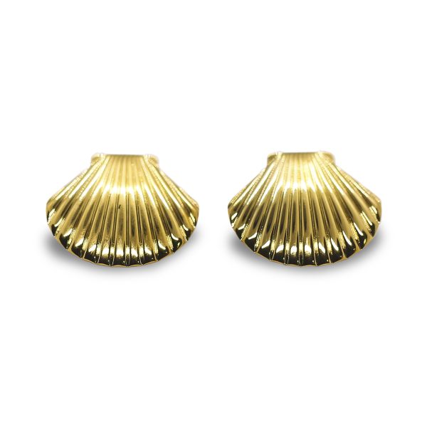 Gold shell earrings - Image 2