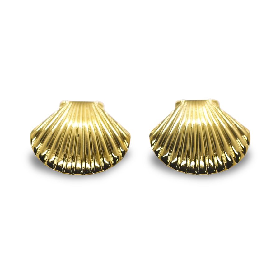 Gold shell earrings - Image 2