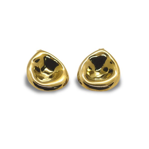 Chunky gold oval earrings - Image 2