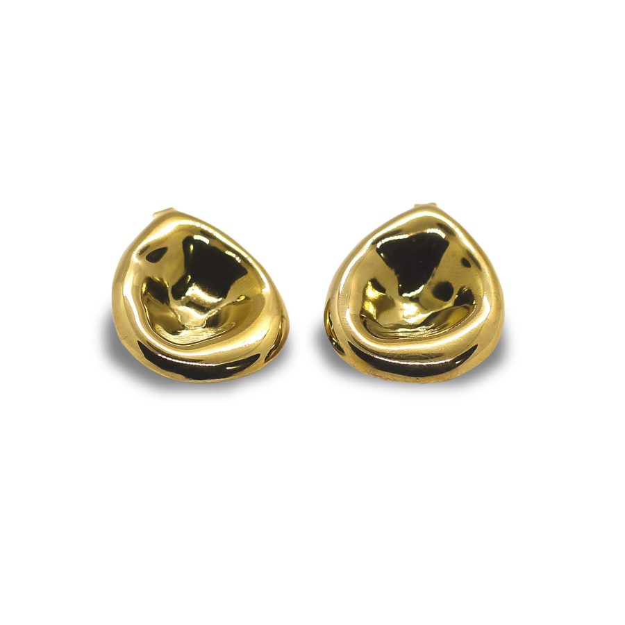 Chunky gold oval earrings - Image 2