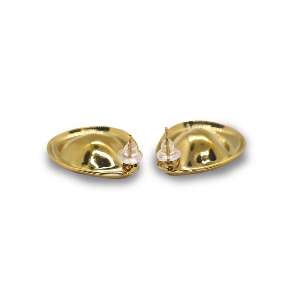 Chunky gold oval earrings - Image 3