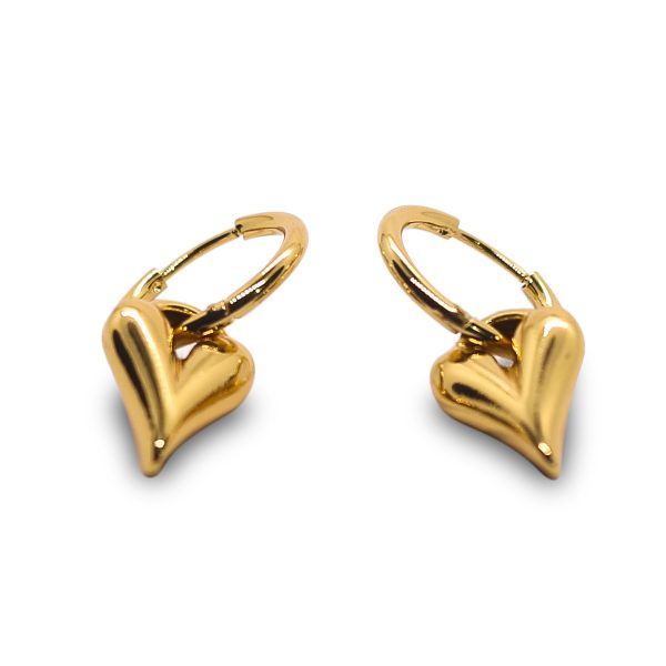 Heart dangle hoop earrings - Image 2