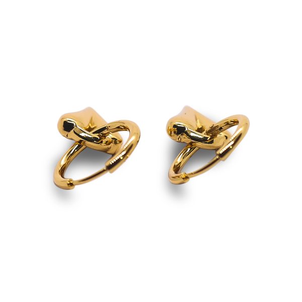 Heart dangle hoop earrings - Image 3