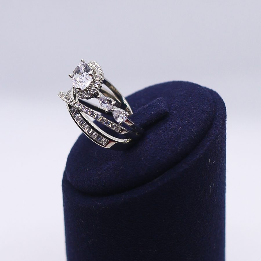 Crisscross radiance ring silver - Image 2