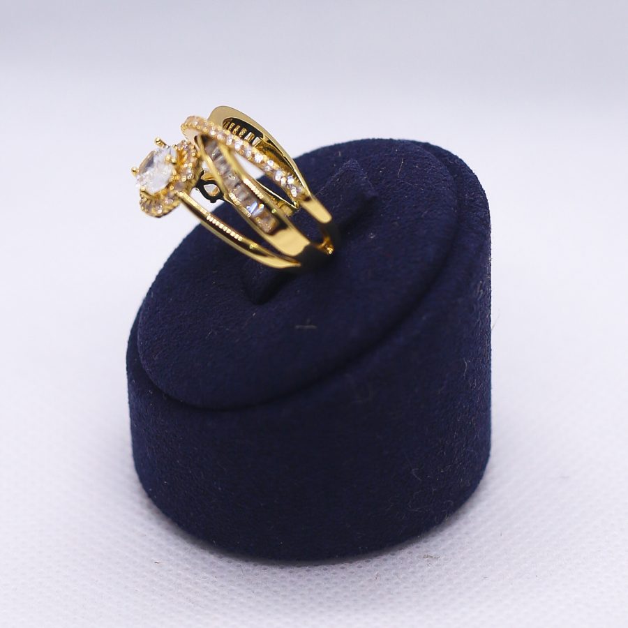 Crisscross radiance ring golden - Image 2