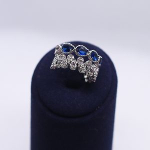 Double romance ring silver& Sapphire