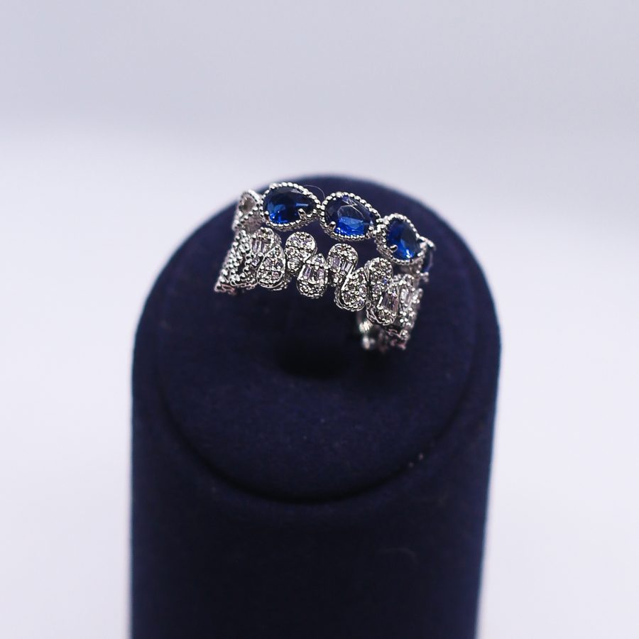Double romance ring silver& Sapphire