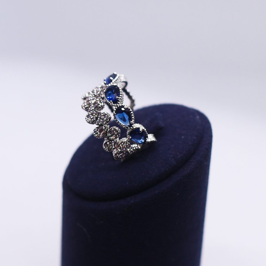 Double romance ring silver& Sapphire - Image 2