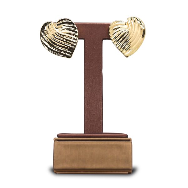 Chunky heart striped earring