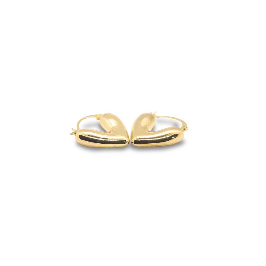 Puff heart hoops earring - Image 3