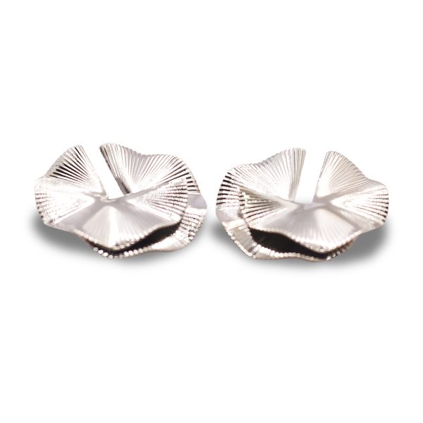 Geometric silver chunky earring - Image 3