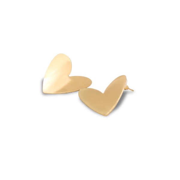 Flat-heart golden earring - Image 2