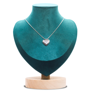 Silver heart locket necklace
