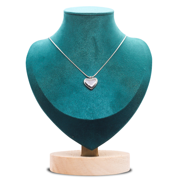 Silver heart locket necklace