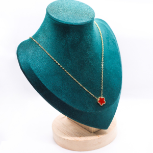 lucky red floral necklace