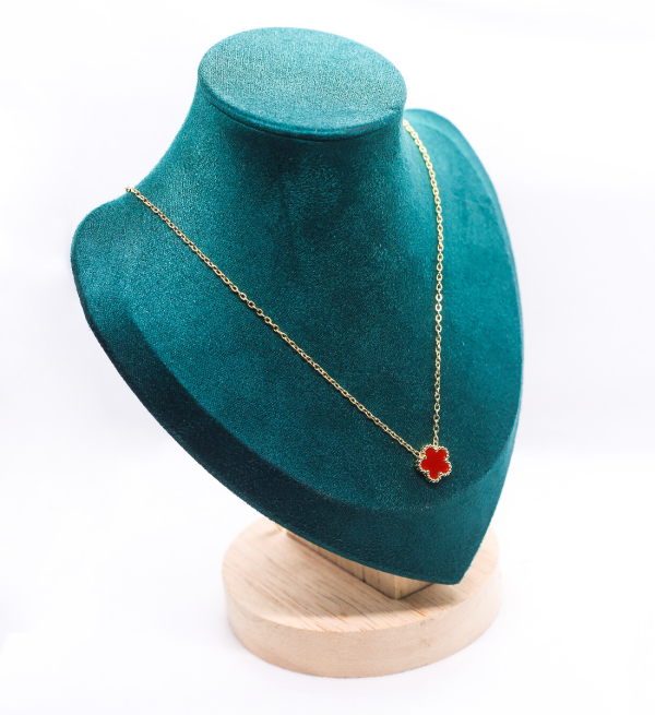 lucky red floral necklace