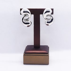 Silver S drop earrings