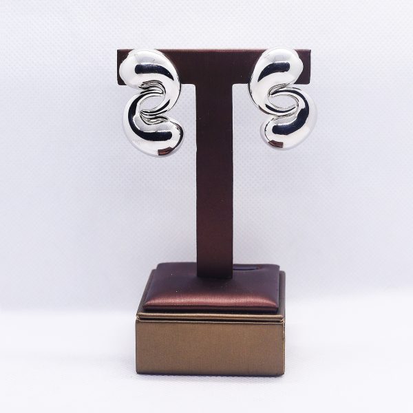 Silver S drop earrings