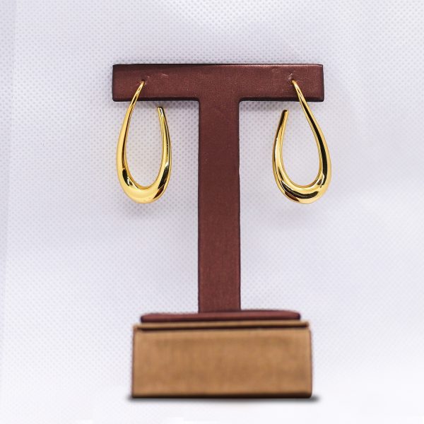 Twisted oblong hoop earrings - Image 3