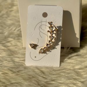 Champange gold Curve Ear Cuff + Stud earrings
