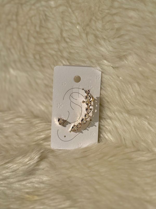 Champange gold Curve Ear Cuff + Stud earrings - Image 2