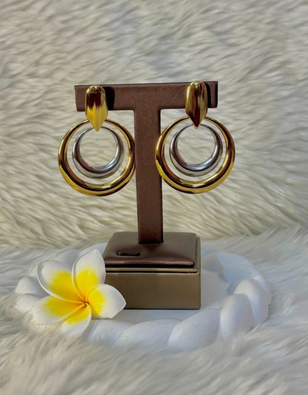 Champange gold Curve Ear Cuff + Stud earrings