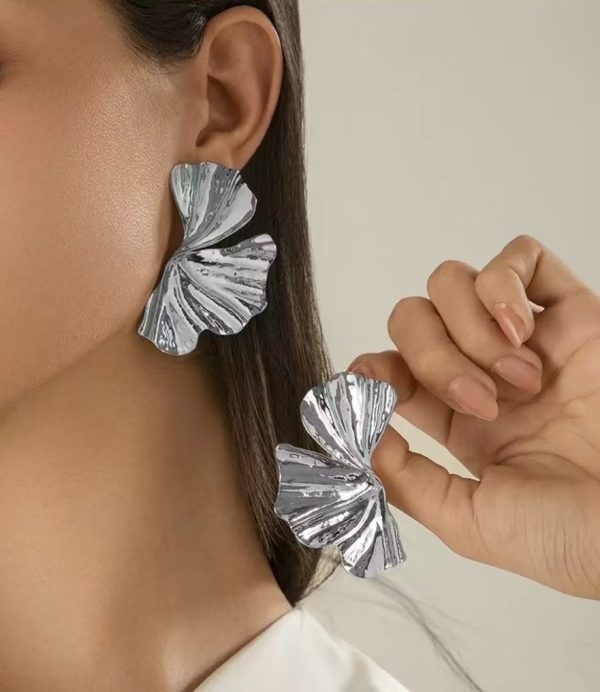 Ginko biloba silver earring earrings - Image 2