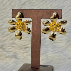 Chunky Golden Cosmos earrings