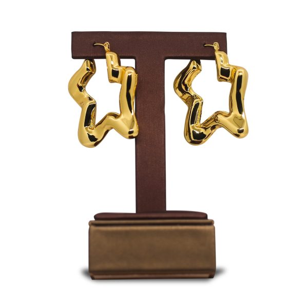 Golden star hoop earrings