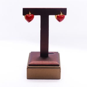 Red heart sleepers earrings