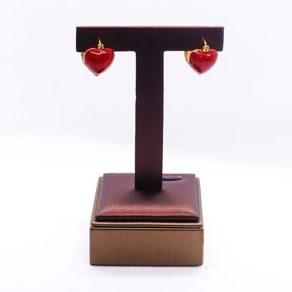 Red heart sleepers earrings