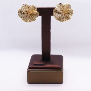 Golden Frangipani Cubic Zirconium earrings