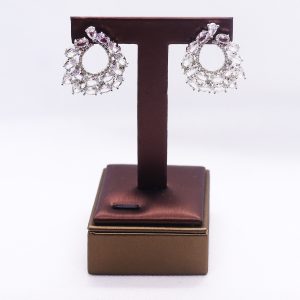 Silver drop Cubic Zirconium earrings