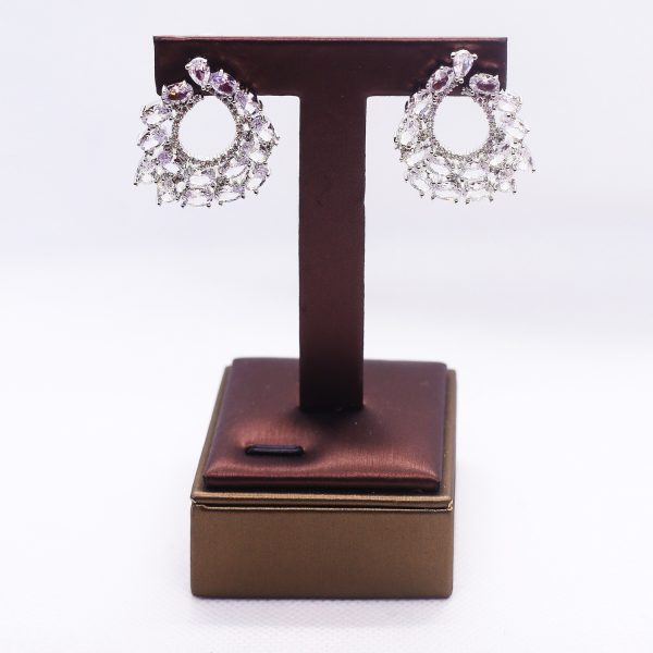 Silver drop Cubic Zirconium earrings