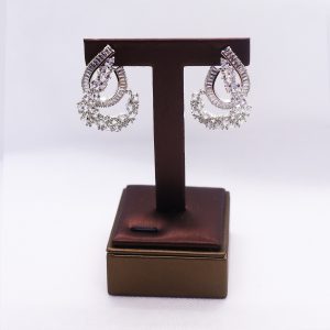 Statement Double pear Cubic Zirconium earrings