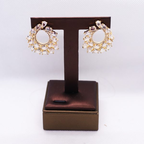 Golden drop Cubic Zirconium earrings