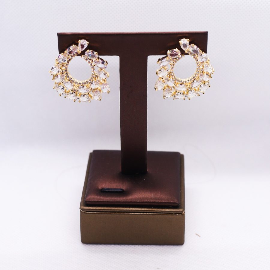 Golden drop Cubic Zirconium earrings