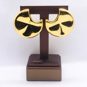 Chunky golden Lily pad earrings