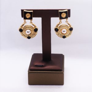 Vintage onyx gripoix Natasha Stambouli earrings