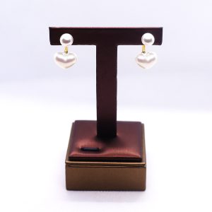 Pearl sweetheart duo earrings