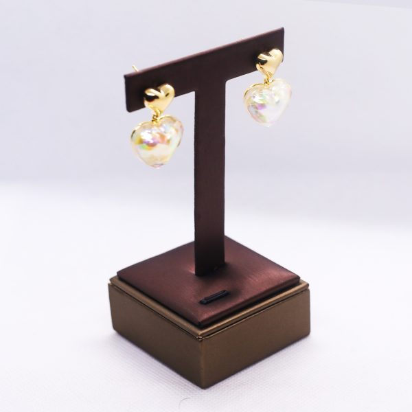 Sweetheart mother pearl drop earrings - Image 2