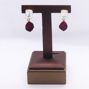 Grape agate drop earrings