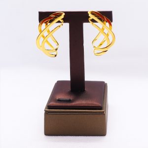 Half moon golden twisted vintage earrings