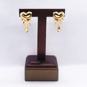 Duo-tone melting heart earrings
